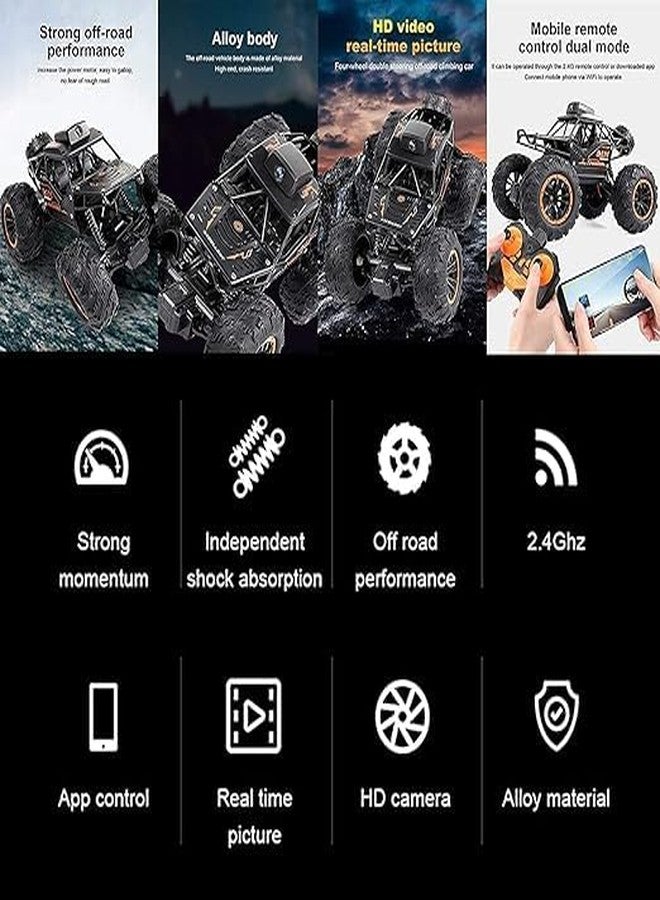 VIKINGS Remote Control Car Rc Cars with 720P Hd FPV WiFi Camera, 2.4Ghz 1/18 Scale Off-Road Remote Control Truck Monster Trucks for Toddlers Kids Adults, Gift for Boys & Girls Kids Adults Black - Image 4